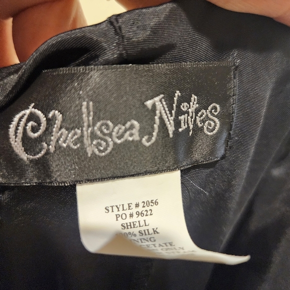 CHELSEA NITES Black 100% Silk Floor Length Strappy Evenings Formal Dress 16 NWT - Picture 5 of 12